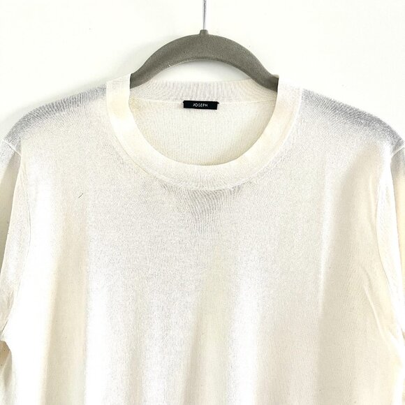 Joseph Cashair Merino Wool & Silk Sweater in Oyster White - Picture 4 of 10